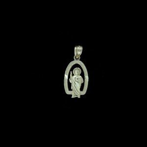 Real 10K Yellow Gold Diamond Cut Saint Jude Pendant